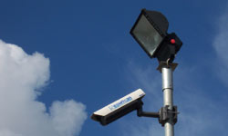 Photograph of security light and camera